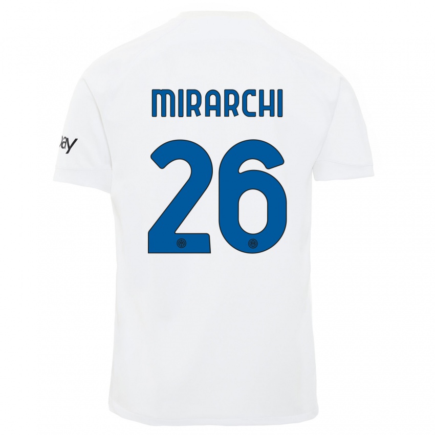 Damen Mattia Mirarchi #26 Weiß Auswärtstrikot Trikot 2023/24 T-Shirt