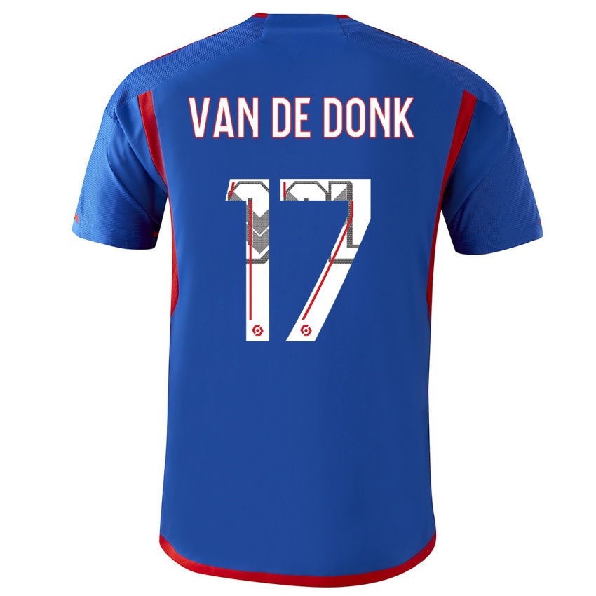 Damen Danielle Van De Donk #17 Blau Rot Auswärtstrikot Trikot 2023/24 T-Shirt