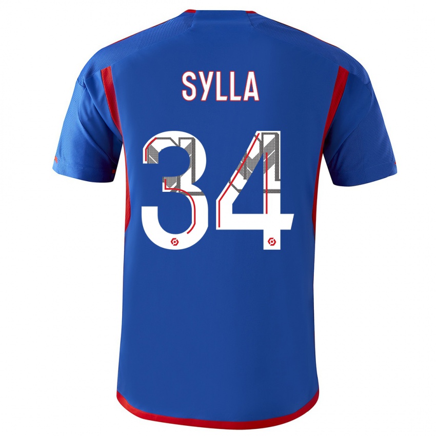 Damen Kysha Sylla #34 Blau Rot Auswärtstrikot Trikot 2023/24 T-Shirt