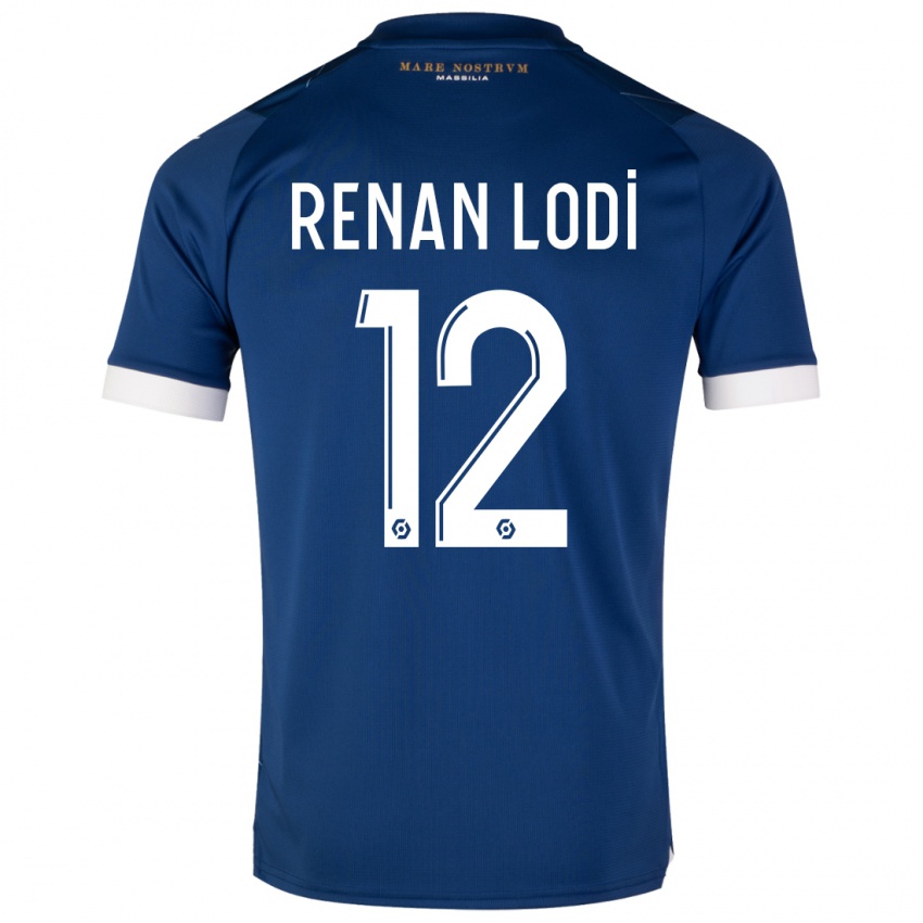 Damen Renan Lodi #12 Dunkelblau Auswärtstrikot Trikot 2023/24 T-Shirt