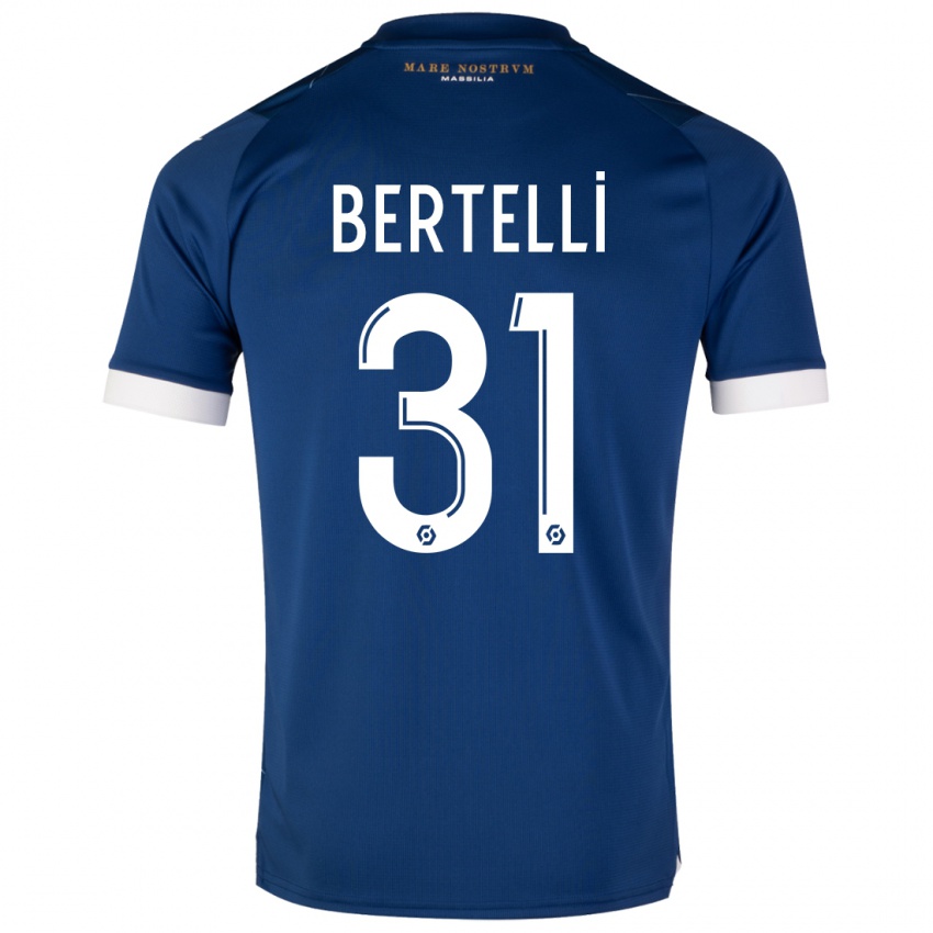 Damen Ugo Bertelli #31 Dunkelblau Auswärtstrikot Trikot 2023/24 T-Shirt