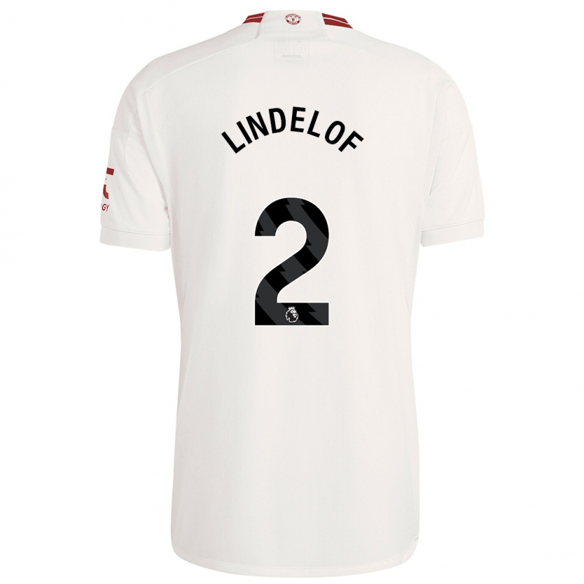 Damen Victor Lindelof #2 Weiß Ausweichtrikot Trikot 2023/24 T-Shirt