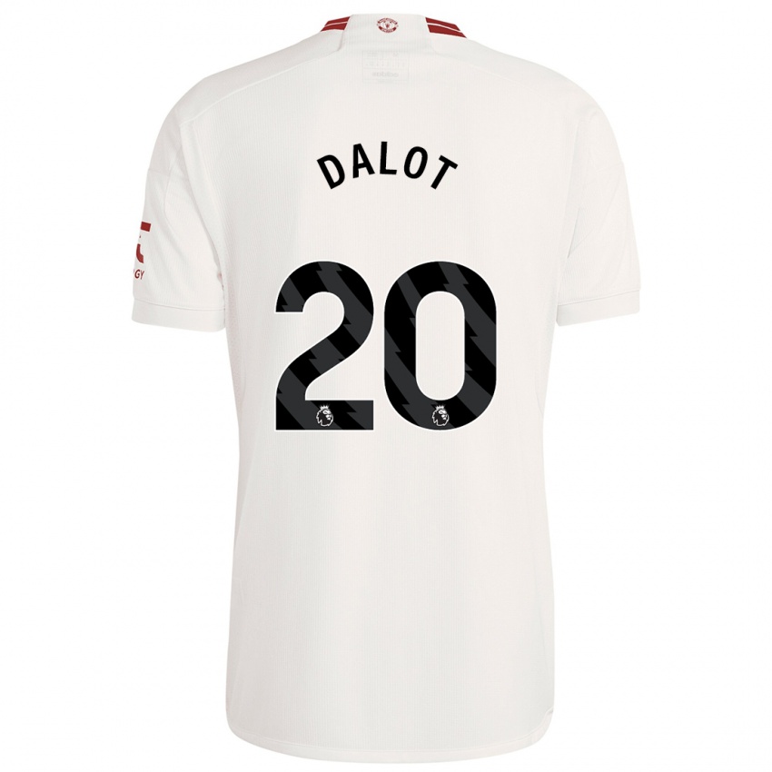 Damen Diogo Dalot #20 Weiß Ausweichtrikot Trikot 2023/24 T-Shirt