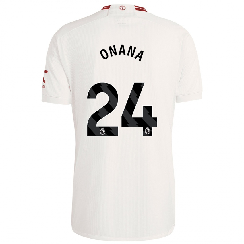 Damen André Onana #24 Weiß Ausweichtrikot Trikot 2023/24 T-Shirt