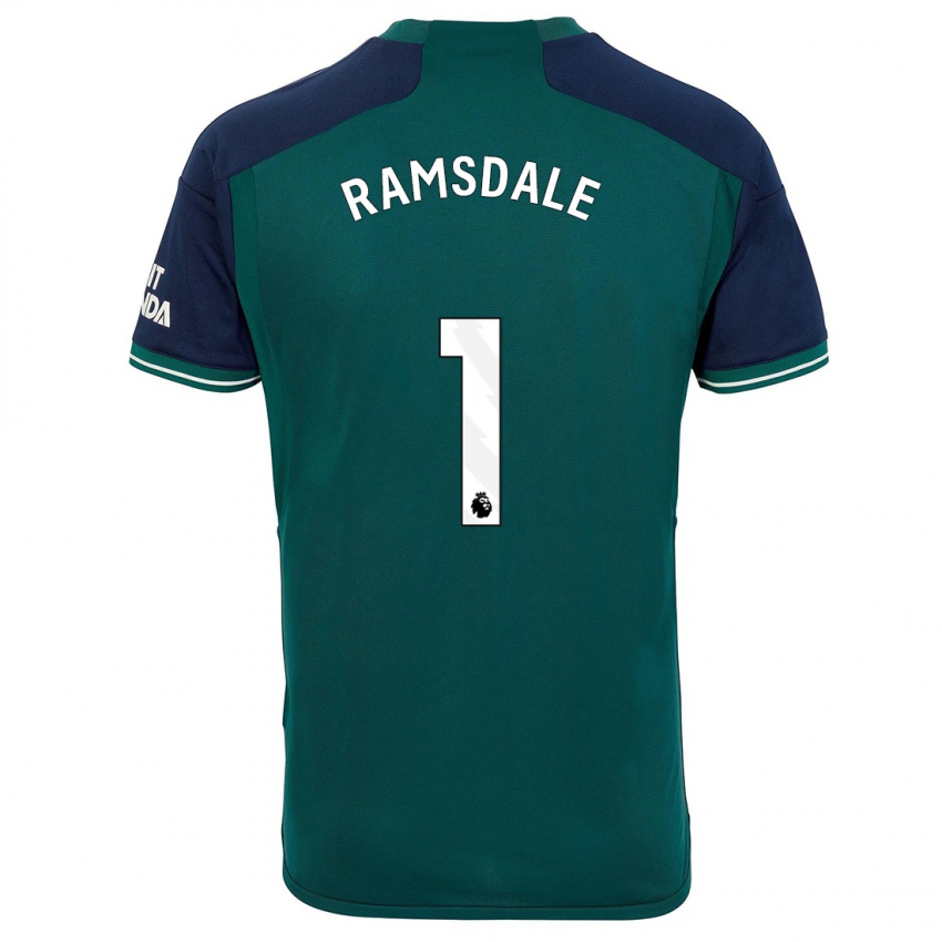 Damen Aaron Ramsdale #1 Grün Ausweichtrikot Trikot 2023/24 T-Shirt
