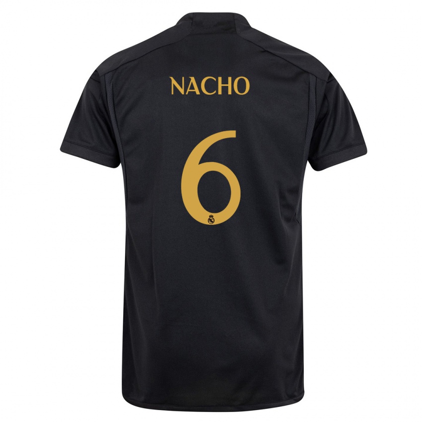 Damen Nacho Fernandez #6 Schwarz Ausweichtrikot Trikot 2023/24 T-Shirt