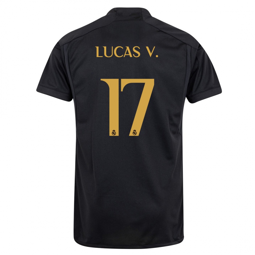Damen Lucas Vazquez #17 Schwarz Ausweichtrikot Trikot 2023/24 T-Shirt