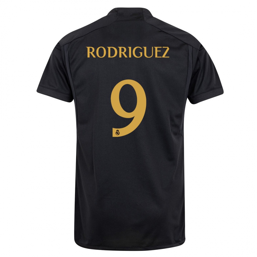 Damen Alvaro Rodriguez #9 Schwarz Ausweichtrikot Trikot 2023/24 T-Shirt