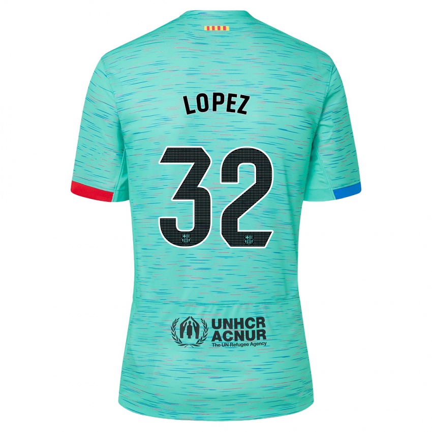 Damen Fermin Lopez #32 Helles Aqua Ausweichtrikot Trikot 2023/24 T-Shirt