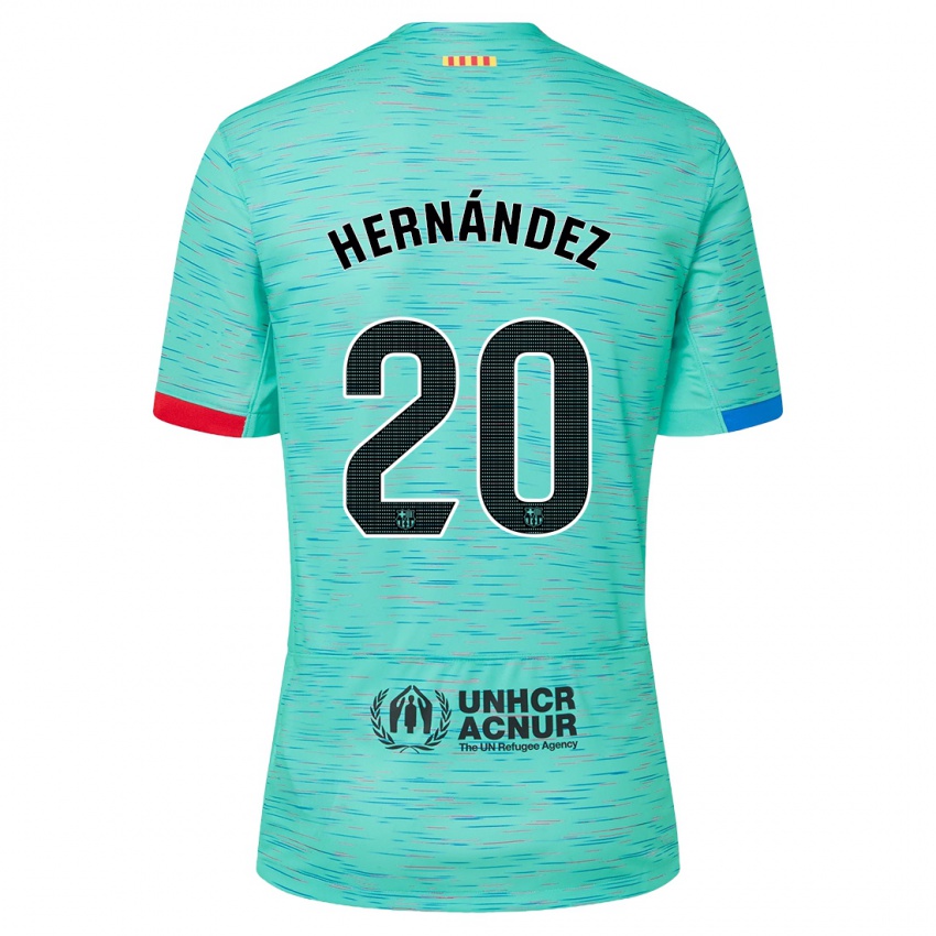 Damen Unai Hernández #20 Helles Aqua Ausweichtrikot Trikot 2023/24 T-Shirt