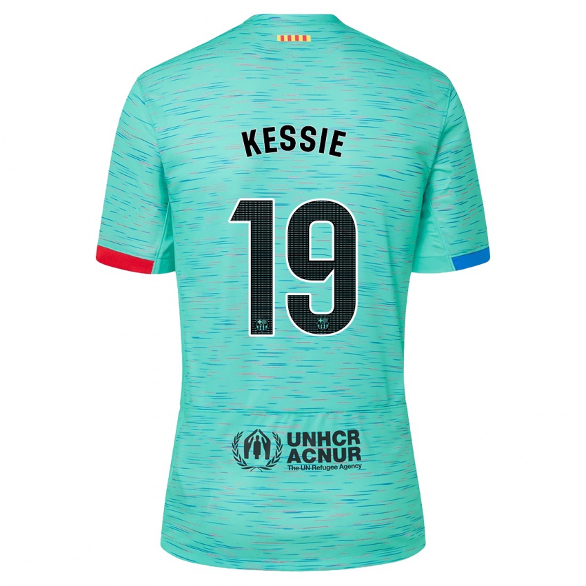 Damen Franck Kessie #19 Helles Aqua Ausweichtrikot Trikot 2023/24 T-Shirt