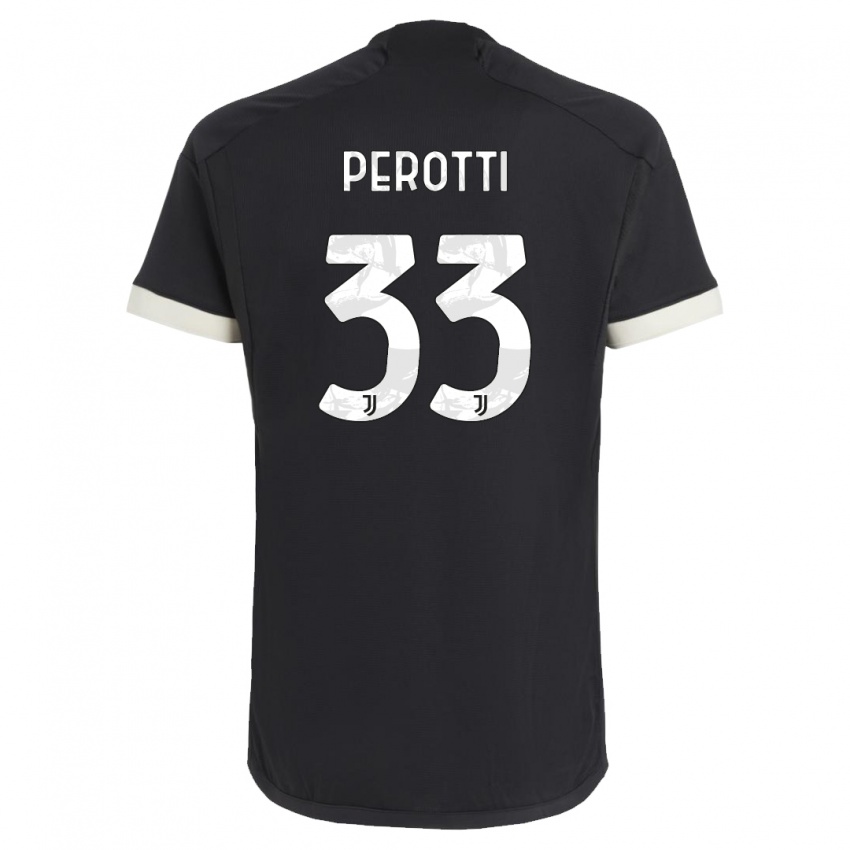 Damen Clemente Perotti #33 Schwarz Ausweichtrikot Trikot 2023/24 T-Shirt
