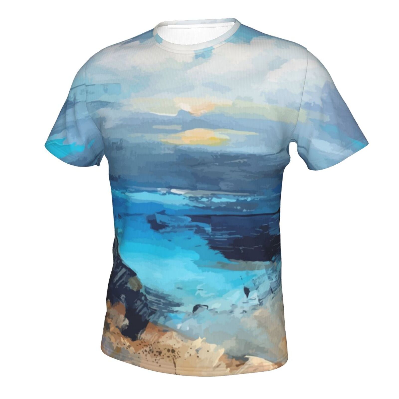 Klassisches T Shirt mit kleinen Bucht Malelementen